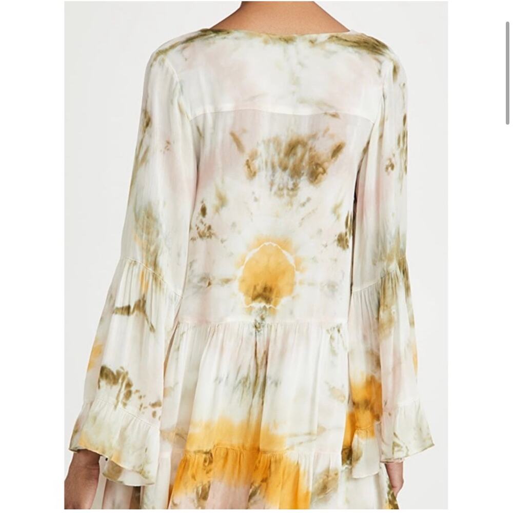 Young Fabulous and Broke Rosa Mini Dress Olive Venus Tie Dye Oversized Boho XS - Picture 7 of 12